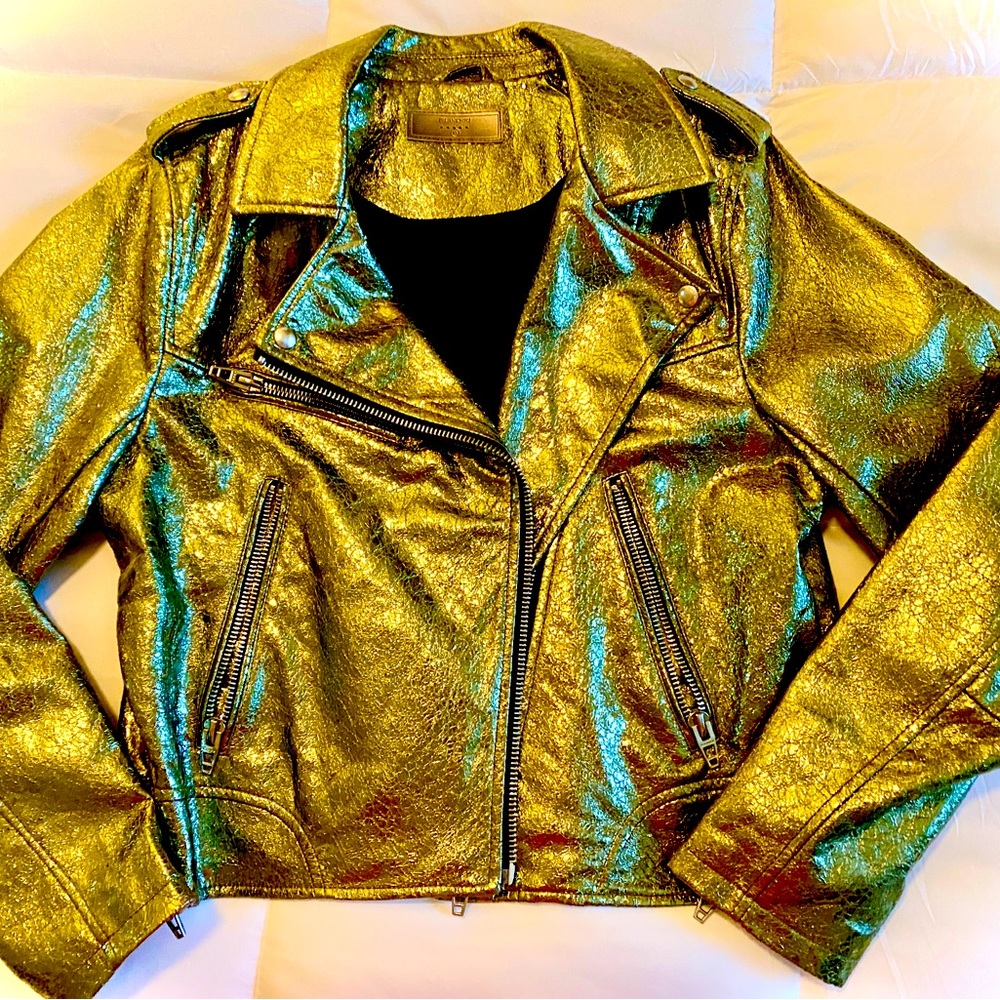 BLANKNYC Faux Leather Jacket METALLIC GOLD!